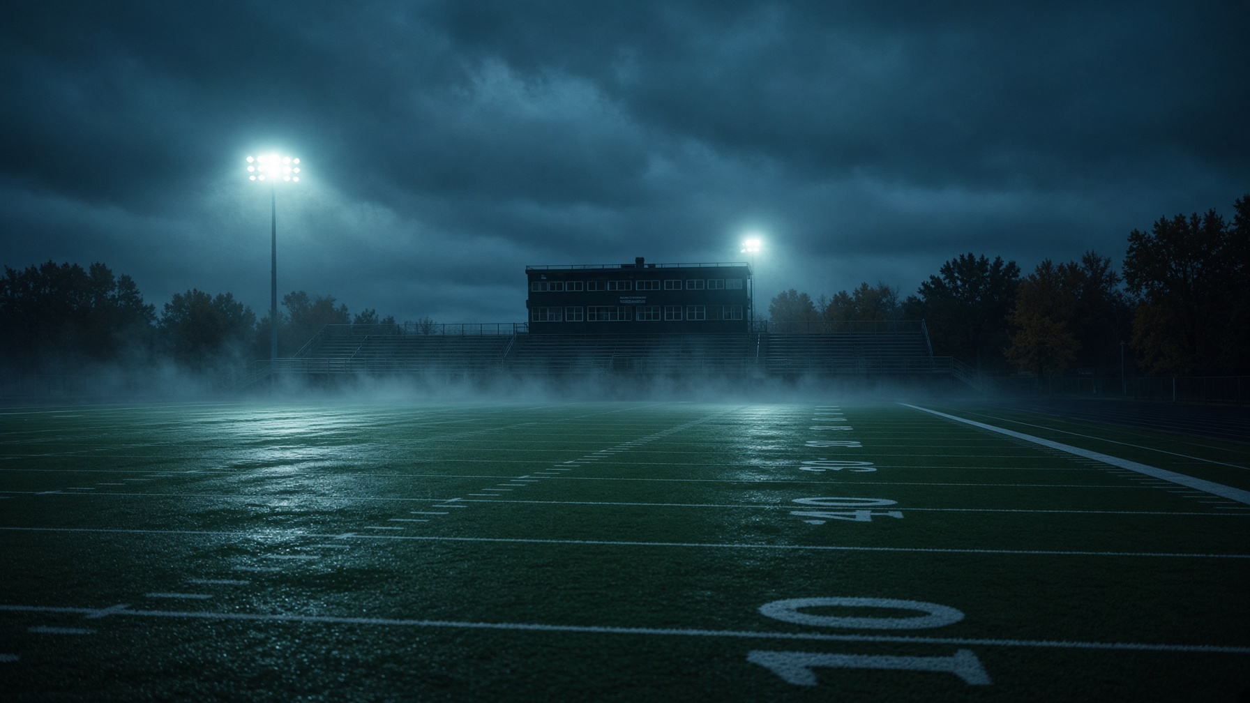 Night football field